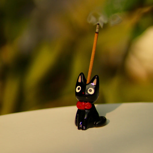 Black Cat Handmade Ceramic Incense Holder