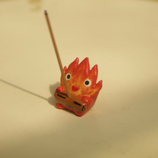 Adorable Fire Demon Handmade Ceramic Incense Holder