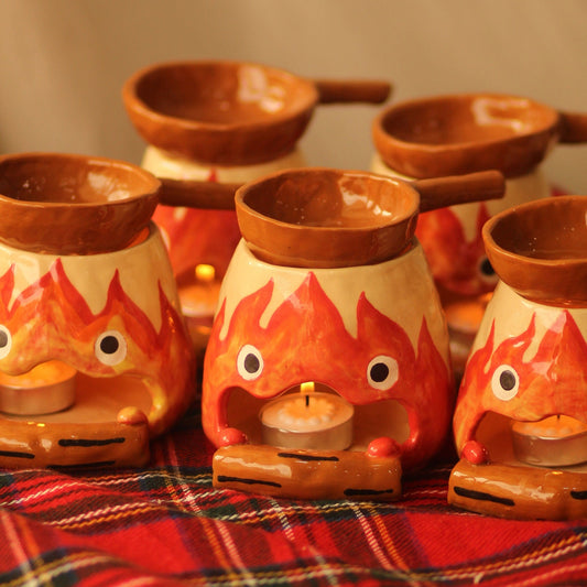 Cute Fire Character Handmade Ceramic Wax Melt Burner