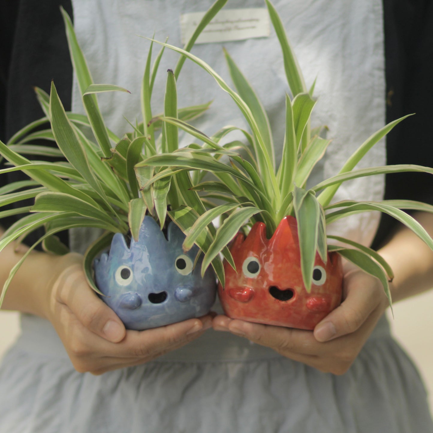 Cute Handmade Fire Demon Plant Pot