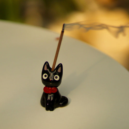 Black Cat Handmade Ceramic Incense Holder