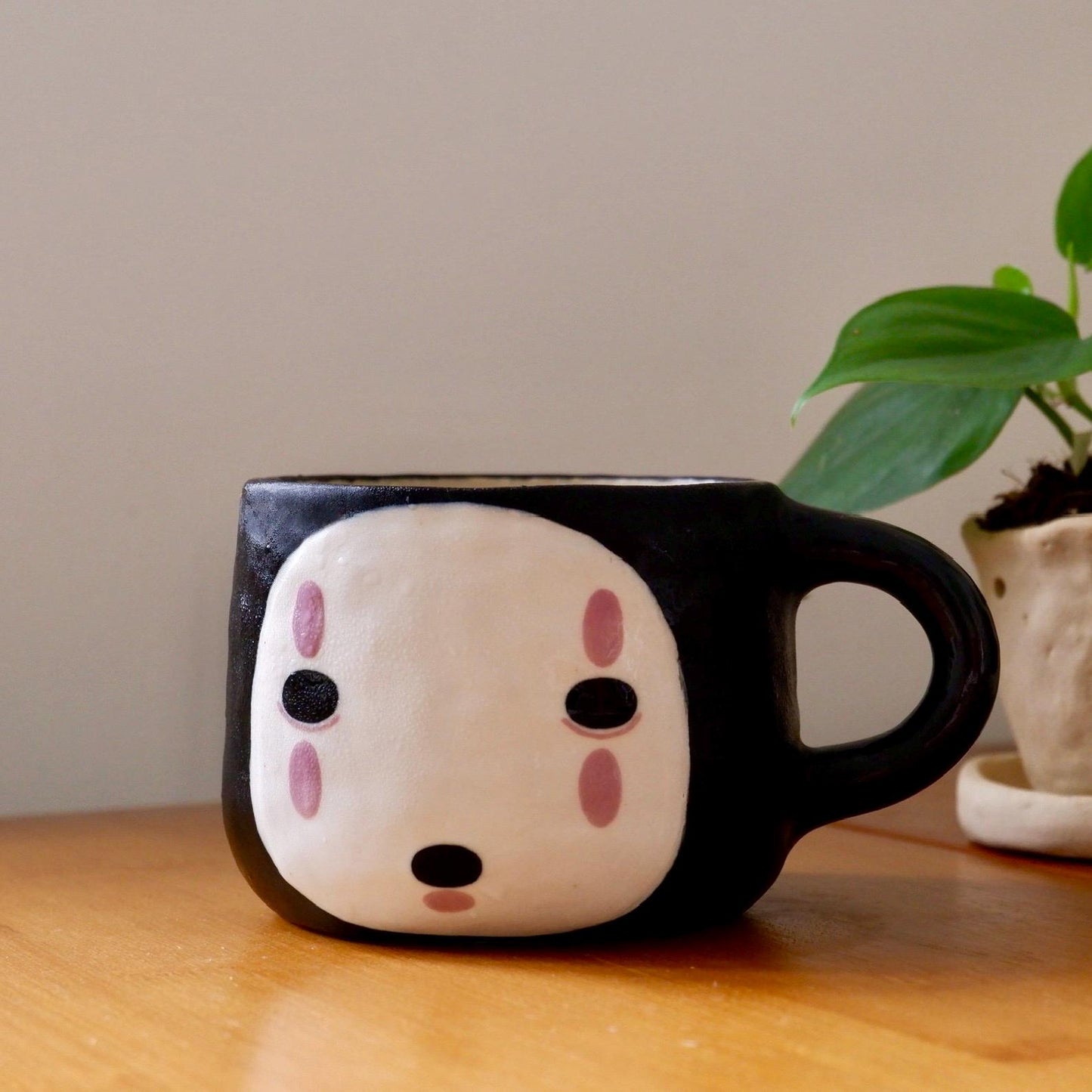 Cute Unique Character Black Mug