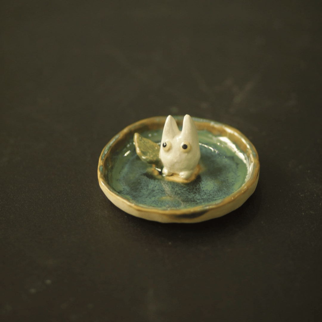 Fire Demon & Forest Spirit Ceramic Ring Holder