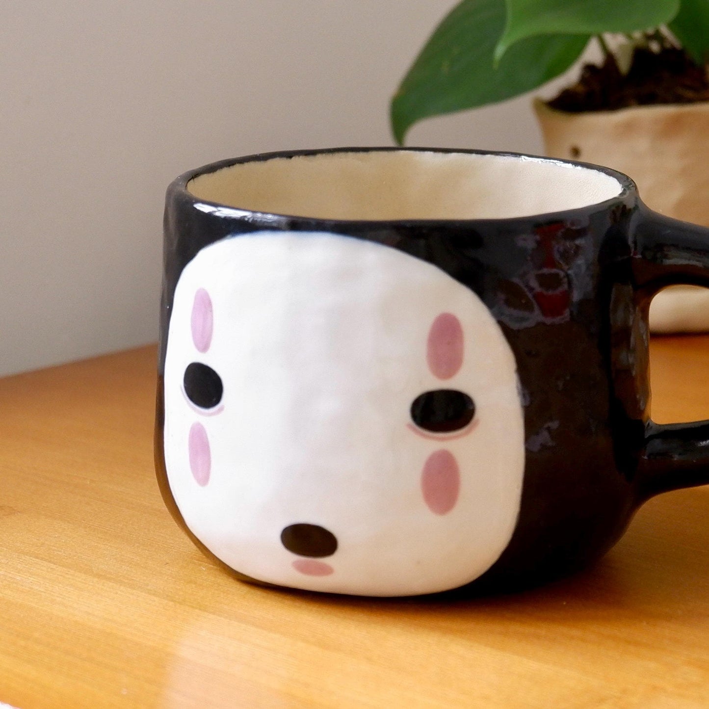 Cute Unique Character Black Mug