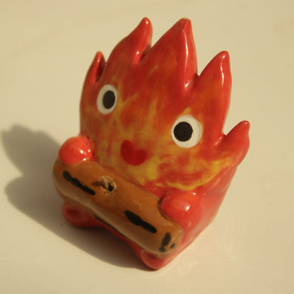 Adorable Fire Demon Handmade Ceramic Incense Holder