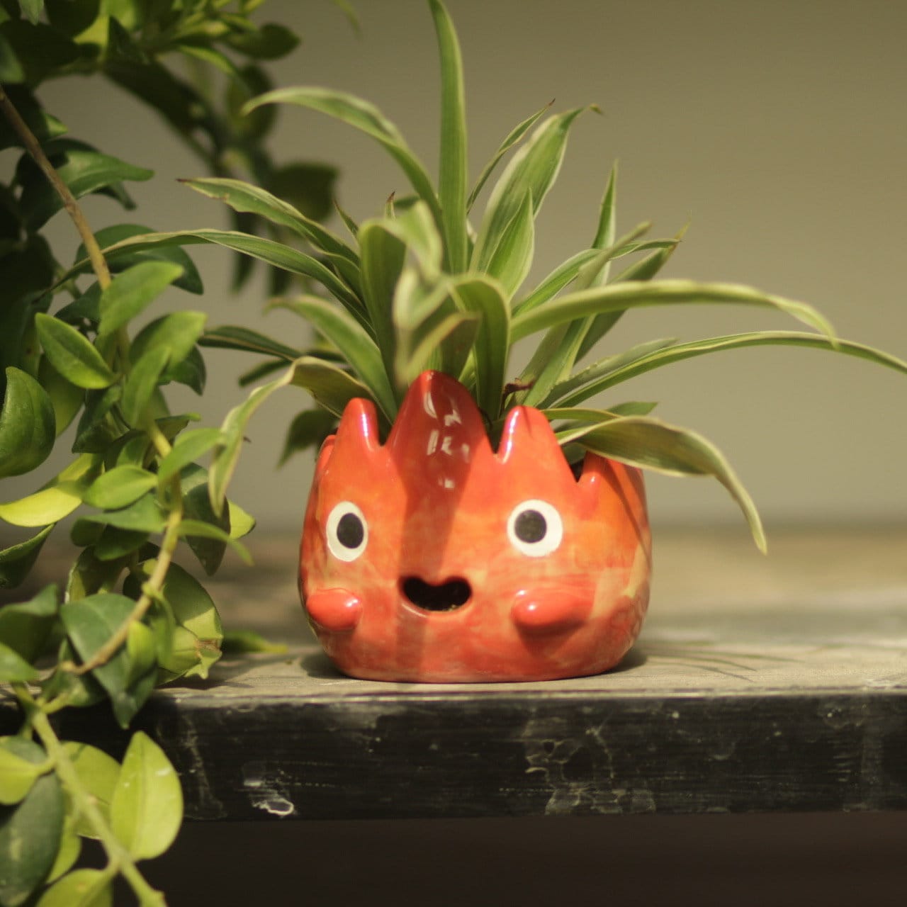 Cute Handmade Fire Demon Plant Pot