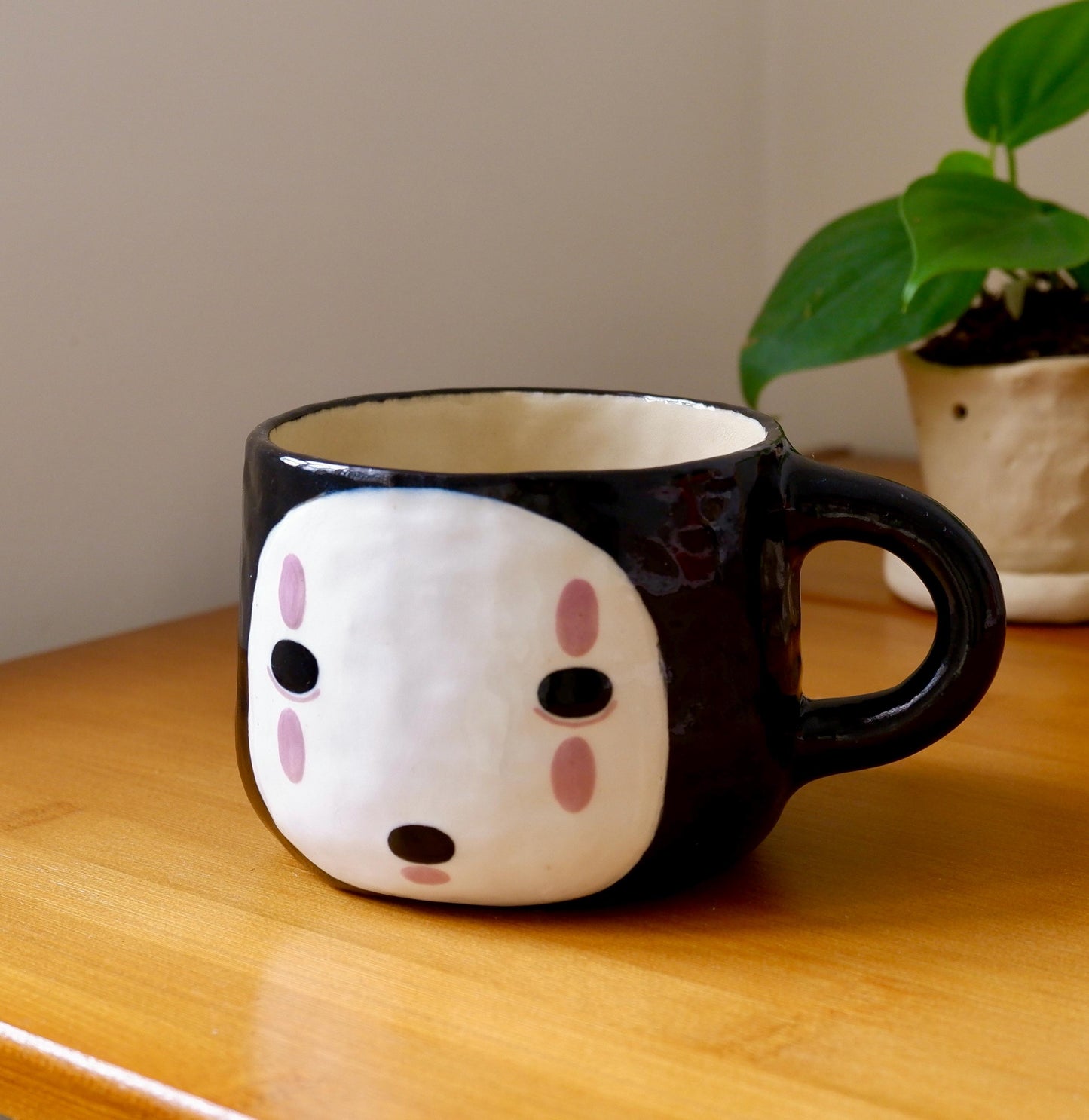 Cute Unique Character Black Mug