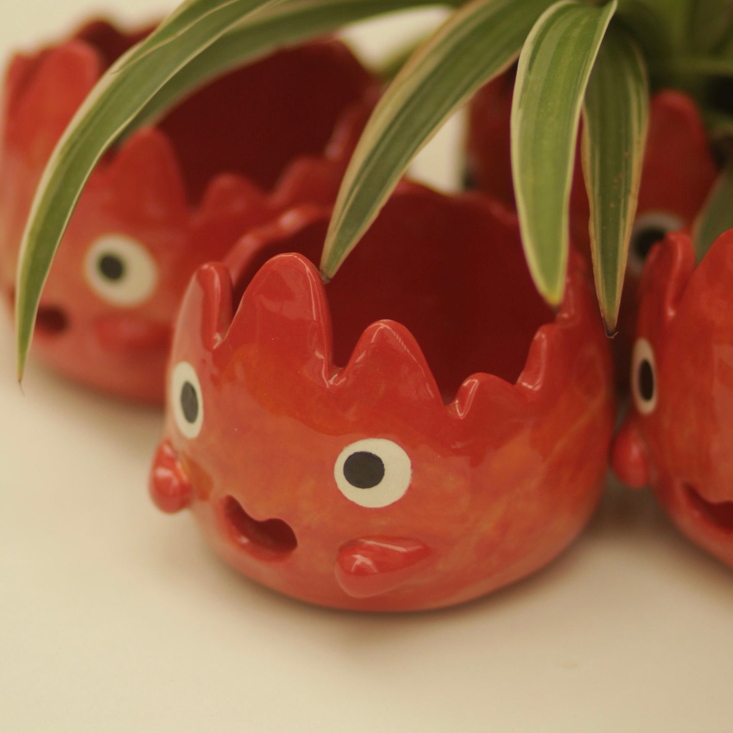 Cute Handmade Fire Demon Plant Pot